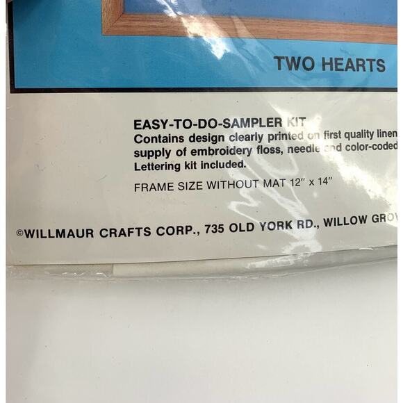 Vtg NOS 90s Needles & Hoops Marriage Themed Cross Stitch Kit “ Two Hearts” USA - Picture 4 of 7
